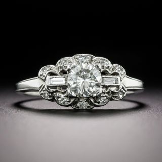 Art Deco .50 Carat Diamond Engagement Ring - GIA H SI1 - 2