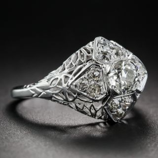 Art Deco. 50 Carat Diamond Filigree Ring
