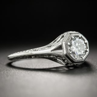 Art Deco .50 Carat Solitaire Platinum Diamond Ring