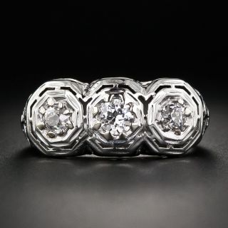 Art Deco .50 Carat Three-Stone Diamond Ring - 1