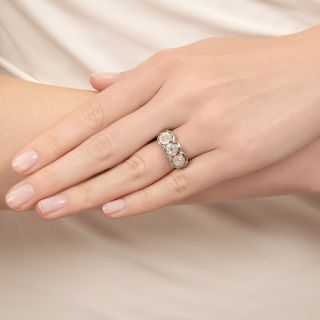 Art Deco .50 Carat Three-Stone Diamond Ring