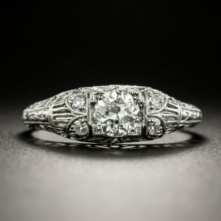 Art Deco .51 Carat Diamond Engagement Ring - GIA G SI1 - 3