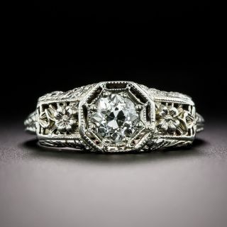 Art Deco .54 Carat Diamond Filigree Ring by Untermeyer Robbins - 2