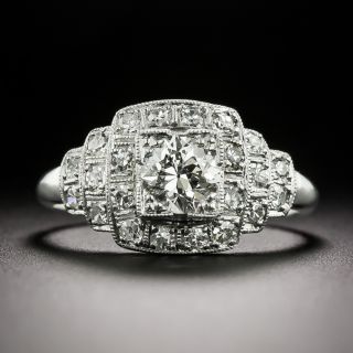 Art Deco .55 Carat Center Diamond Engagement Ring - 2
