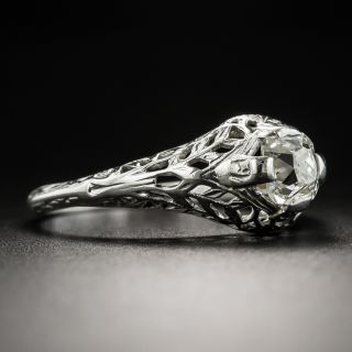 Art Deco .55 Carat Cushion-Cut Diamond Engagement Ring by Traube