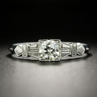 Art Deco .55 Carat Diamond Solitaire Engagement Ring - 3