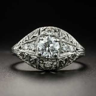 Art Deco .56 Carat Diamond Engagement Ring - GIA G VS1 - 2