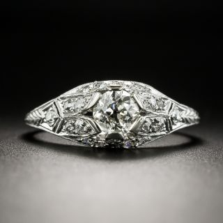 Art Deco .56 Carat Diamond Engagement Ring - 2