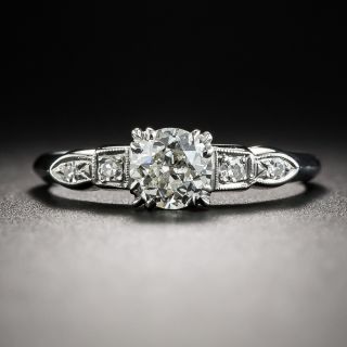 Art Deco .56 Carat Diamond Platinum Engagement Ring - GIA J VS2
