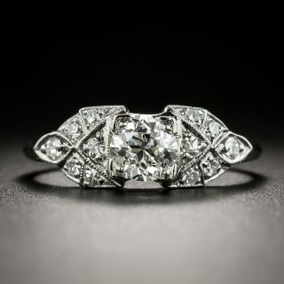 Art Deco .57 Carat Diamond Engagement Ring by Traube Orange Blossom - 3
