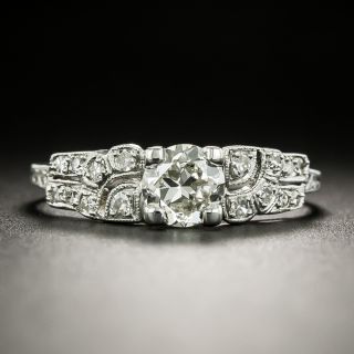 Art Deco .59 Carat Diamond Engagement Ring - 3