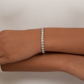 Art Deco 6.00 Carat Diamond Line Bracelet