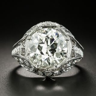 Art Deco 6.04 Carat Diamond Engagement Ring - GIA  - 2
