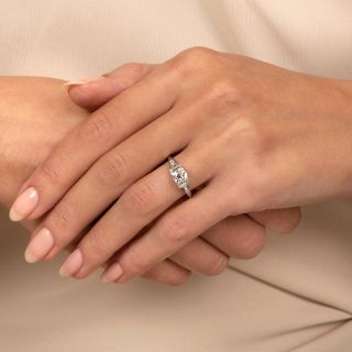 Art Deco .60 Carat Diamond Engagement Ring - GIA H SI1