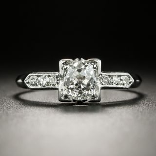 Art Deco .65 Carat Antique Cushion-Cut Diamond Engagement Ring - 2