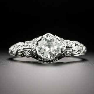 Art Deco .65 Carat Diamond Engagement Ring, - GIA G SI2 - 3