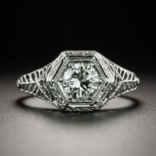 Art Deco .65 Carat Solitaire Diamond Engagement Ring - GIA K VS2 - 2