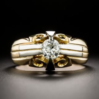 Art Deco .70 Carat Old Mine-Cut Diamond Ring - 4
