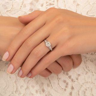 Art Deco .71 Carat Diamond Engagement Ring - GIA E VS2