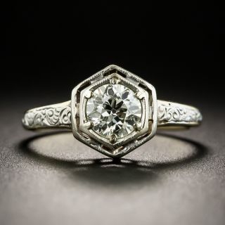Art Deco .71 Carat Solitaire Engagement Ring - GIA K SI1 - 2