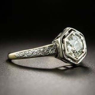 Art Deco .71 Carat Solitaire Engagement Ring - GIA K SI1