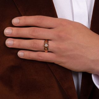 Art Deco .72 Carat Diamond Two-Tone Ring