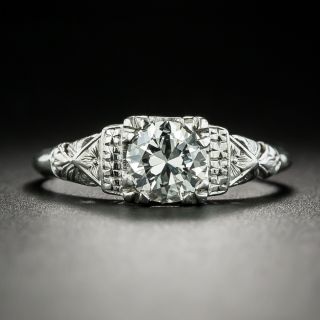 Art Deco .80 Carat Diamond Engagement Ring by Maurice Tishman - GIA I VS1 - 2