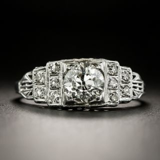 Art Deco .81 Carat Diamond Engagement Ring - 8