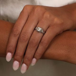 Art Deco .85 Carat Diamond Engagement Ring