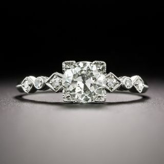 Art Deco .85 Carat Diamond Engagement Ring - GIA J SI1 - 3