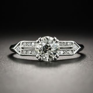 Art Deco .85 Carat Platinum Diamond Engagement Ring - 1