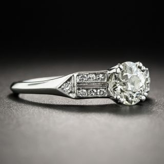 Art Deco .85 Carat Platinum Diamond Engagement Ring