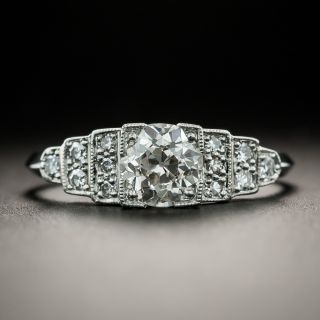 Art Deco .88 Carat Diamond Engagement Ring - 3