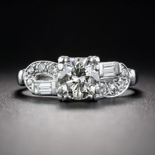 Art Deco .90 Carat Diamond Engagement Ring - 6