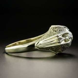 Art Deco .90 Carat Diamond Two-Tone Solitaire Ring