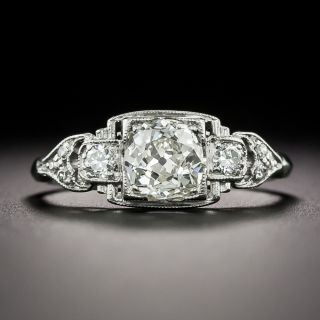 Art Deco .91 Carat Old Mine-Cut Diamond Engagement Ring - GIA L VVS2 - 2