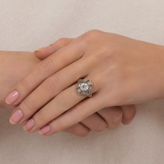 Art Deco .94 Carat Diamond Engagement Ring - GIA G SI1