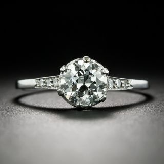 Art Deco .94 Carat Diamond Engagement Ring - GIA H SI1 - 3