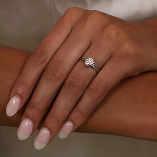 Art Deco .94 Carat Diamond Engagement Ring - GIA H SI1
