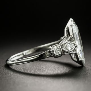 Art Deco .94 Carat Marquise-Cut Diamond Engagement Ring - GIA H VS2