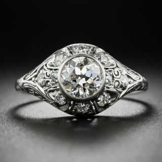 .95 Carat Diamond Art Deco Platinum Ring - 1