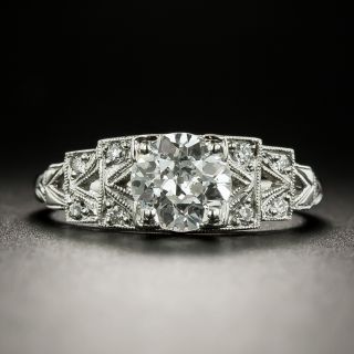 Art Deco .96 Carat Diamond Engagement Ring - GIA E SI2 - 2