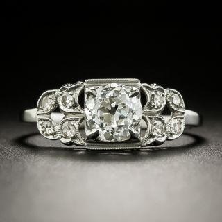 Art Deco .97 Carat Diamond Engagement Ring - GIA I SI1 - 2