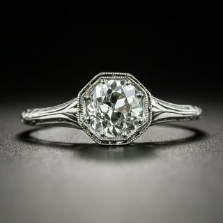 Art Deco .98 Carat Diamond Solitaire Engagement Ring - GIA I VS1 - 2