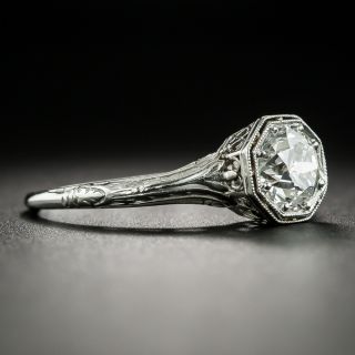 Art Deco .98 Carat Diamond Solitaire Engagement Ring - GIA I VS1