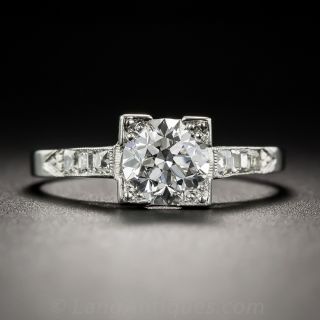 Art Deco .99 Carat Diamond Engagement Ring - GIA E VS1 - 1