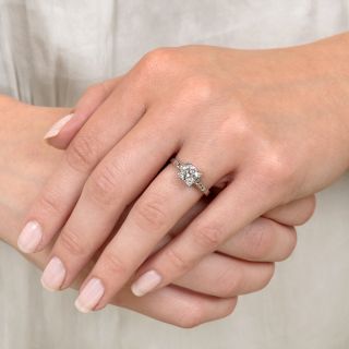 Art Deco .99 Carat Diamond Engagement Ring - GIA E VS1