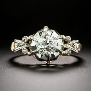 Art Deco .99 Carat Diamond Engagement Ring - GIA I I1 - 2