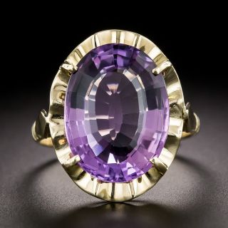 Art Deco Amethyst Solitaire Ring - 2