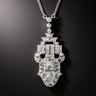 Art Deco Architectural Diamond Pendant - 3